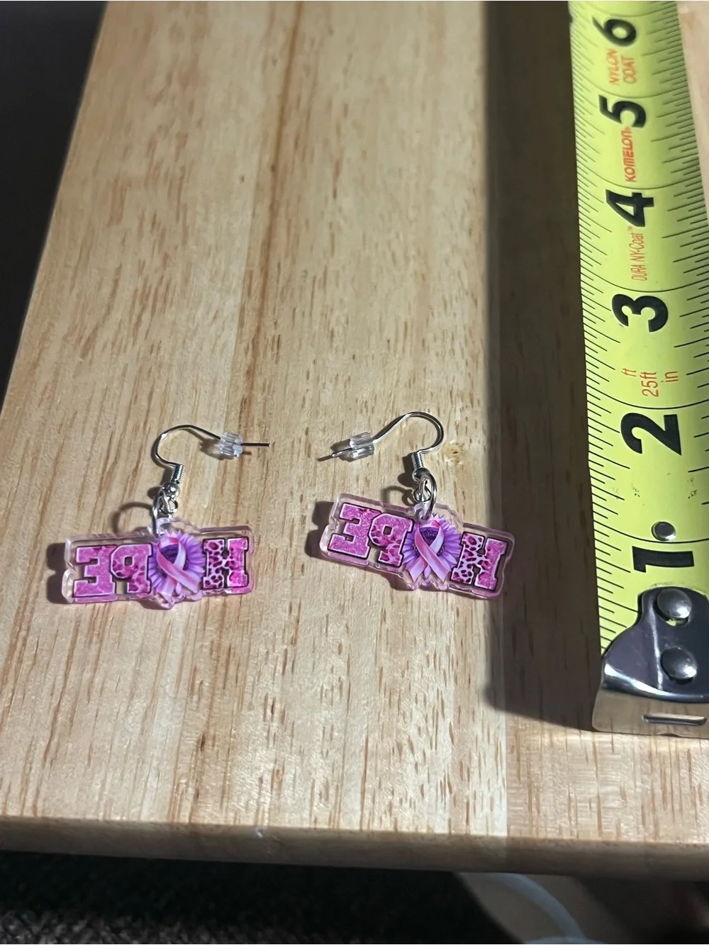 Hope Pink Ribbon Dangle Earrings for women E213